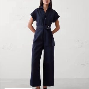 Banana Republic Factory Navy linen blend Jumpsuit